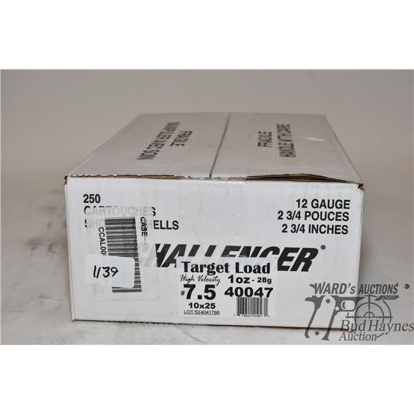 One 250 count box of Challenger 12 GA 2 3/4" #7 1/2