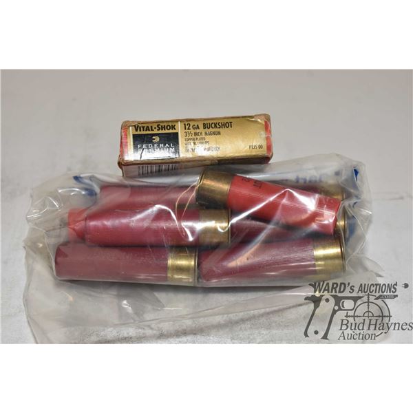 Selection of 12 GA 3 1/2" shells including one full 5 count Federal buckshot, seven T mag, three 00 