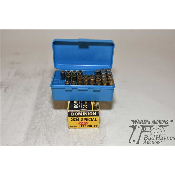 One partial 42 count box of .38 SPL reloads and a partial box of 30 .357 mag, some misfires, some w/