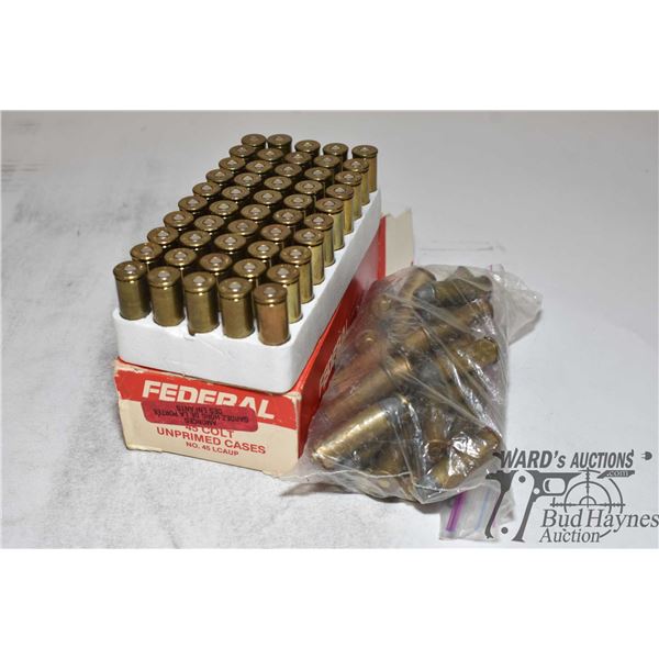 One full 50 count box of .45 colt reloads and a bag w/ 36 .45 colt reloads