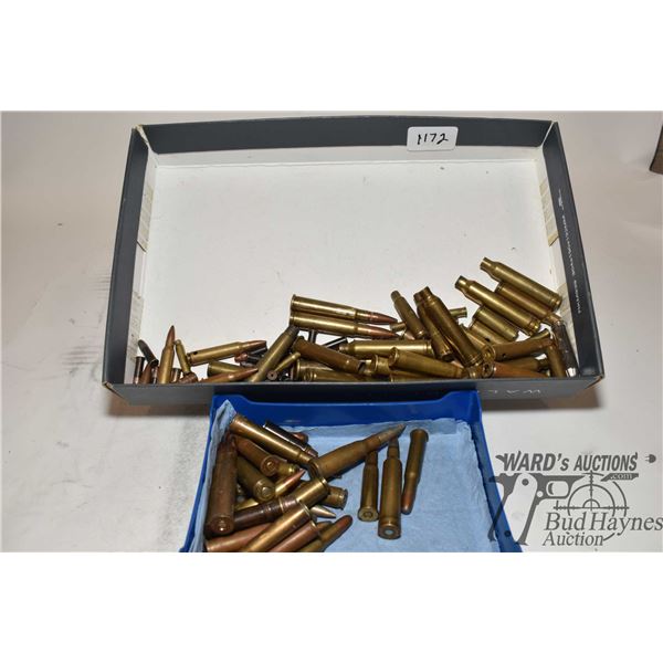 Tray w/ mixed ammo and brass for collectors of display