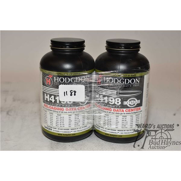 Two full 1 lb containers of Hodgdon H4198 rifle powder