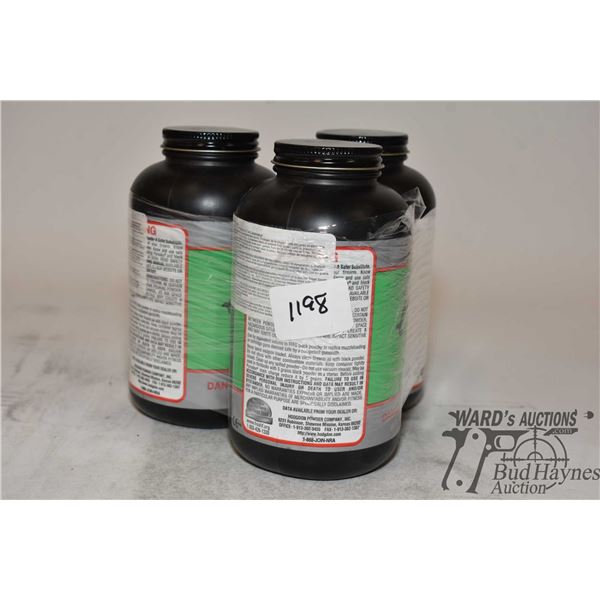 Three full 1lb containers of Hodgdon Pyrodex muzzle loading powder P-FFFG