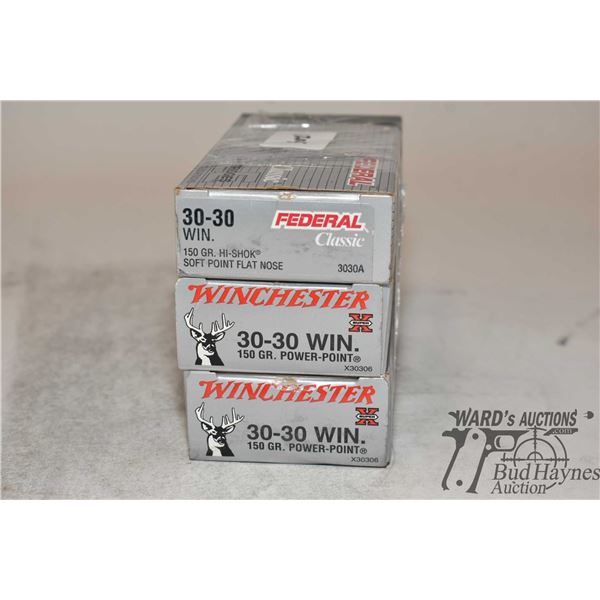 Three full 20 count boxes of .30-30 reloads