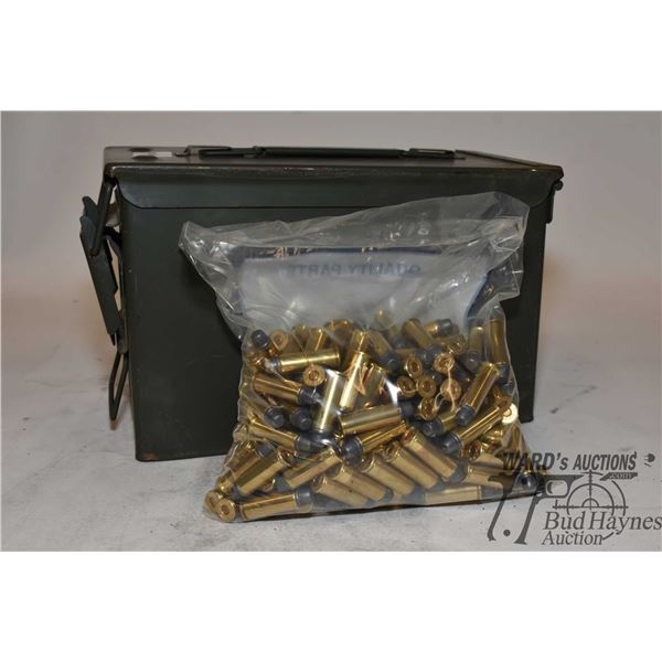 Metal ammo box w/ 200 rounds of .44 rem mag reloads lead flat nose