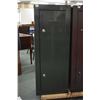 Image 1 : Homak 8 gun heavy metal gun locker, measures 55" H x 21" W x 10" D. Note: No key. Needs new locks