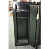 Image 2 : Homak 8 gun heavy metal gun locker, measures 55" H x 21" W x 10" D. Note: No key. Needs new locks