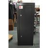 Image 1 : Metal eight gun locker w/ dual locks measuring 55" H x 21" W x 10" D. Has keys