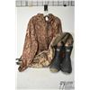 Image 1 : Cabela's size 11 STO hip waders in camo colors plus an XL Huntworth pullover hoody
