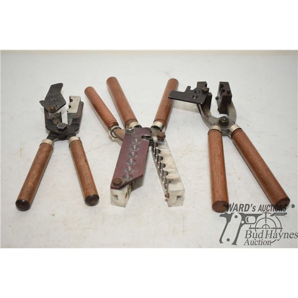 Three bullet moulds including six cavity Lee .44 mag, .44 SPL and .444 Marlin, RCBS .45 cal 230 gr a