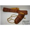 Image 1 : Brown Mexican made leather belt w/ RH holster for revolver, fits 30"-32" waist