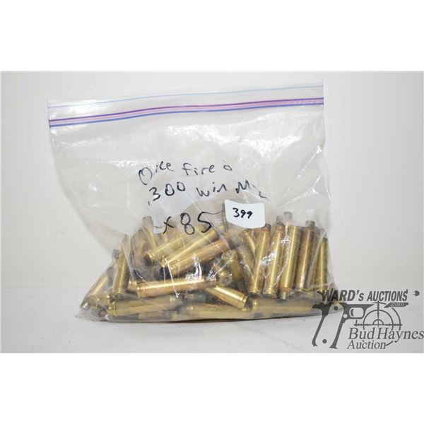 Bag w/ 85 .300 win mag once fired brass