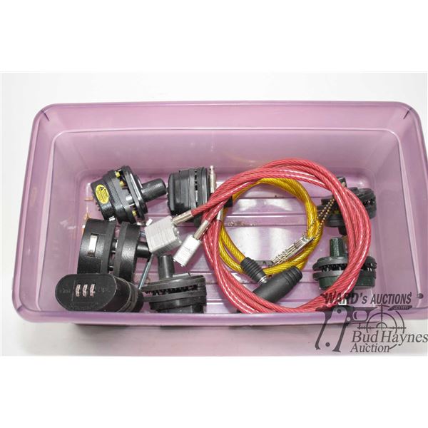 Selection of cable and trigger locks, key and combo