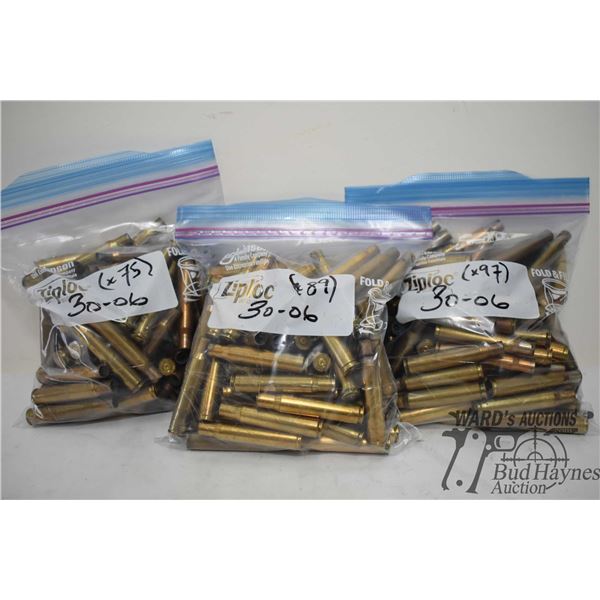 Three bags w/ approx. 250 total .30-06 brass