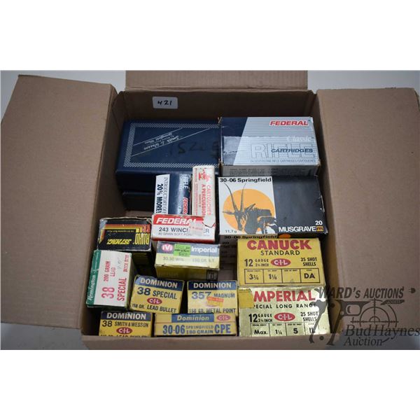 Selection of empty collectible ammo and handgun boxes