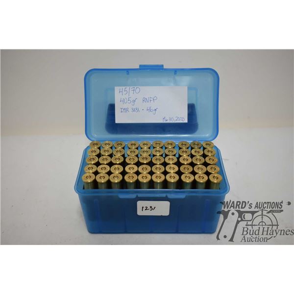 Full 50 count plastic ammo box of .45-70 gov reloads