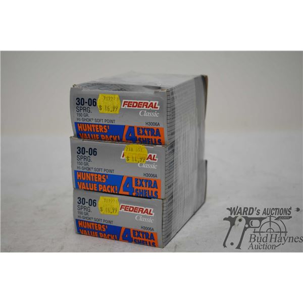 Two full 24 count boxes and one partial 8 count box of Federal .30-06 sprg 150 gr Hi Shok soft point