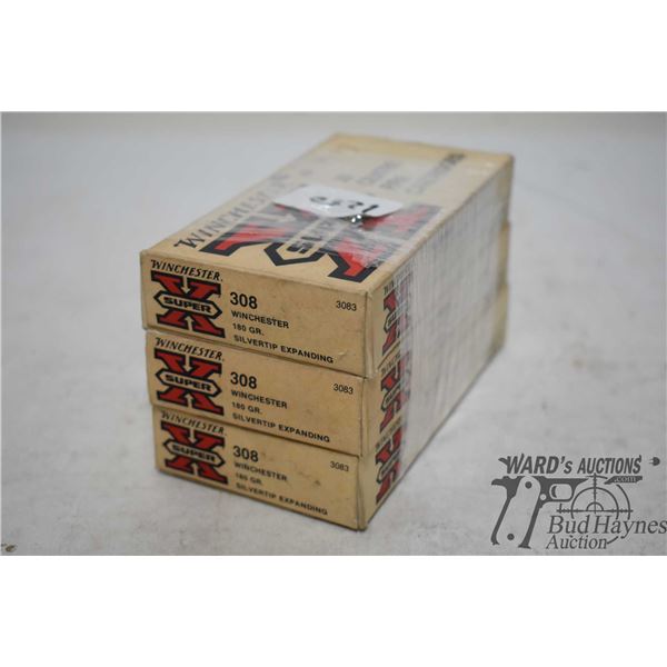Two full 20 count boxes and one 12 count box of Winchester .308 win 180 gr silver expanding tip