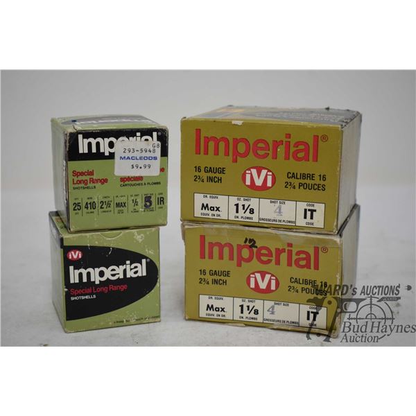 Two full 25 count boxes of Imperial .410 GA 2 1/2" #5 and one full 25 count box and a 12 count box o