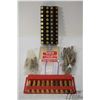 Image 1 : Selection of .22 cal ammo including 20 count pack of CCI maxi-mag .22 WMR shot shells, 19 .222 rem, 