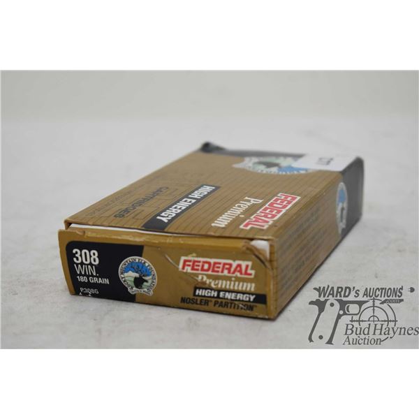 One full 20 count box Federal premium high energy .308 win 180 gr Nosler partition