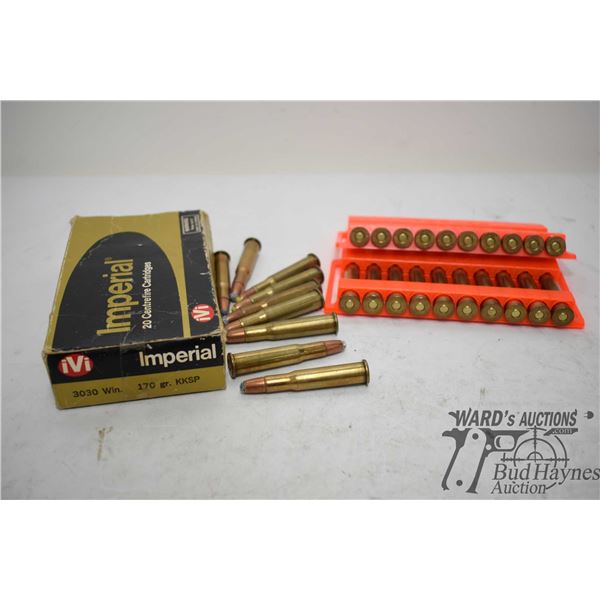 One partial 15 count box Imperial .30-30 win 170 gr KKSP and 4 reloads, plus two 10 count packs Fede
