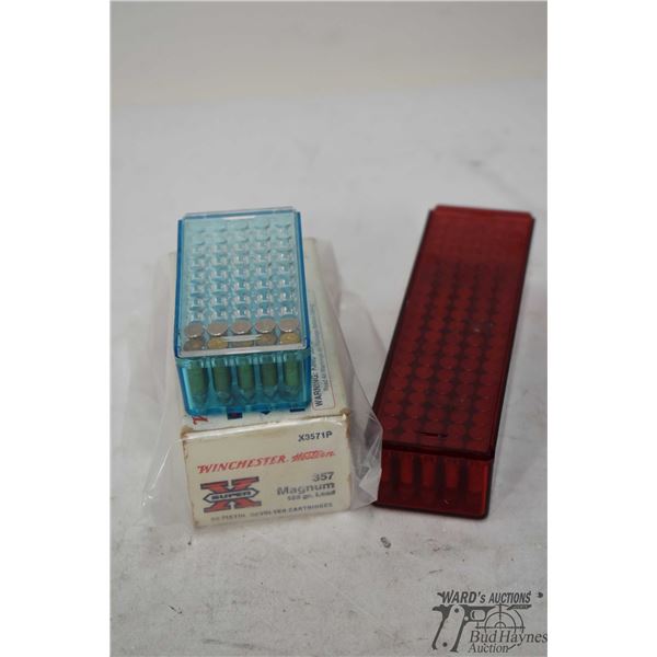 One partial 43 count box Winchester .357 mag 158 gr, one partial 30 count box .22 LR and a mixed lot