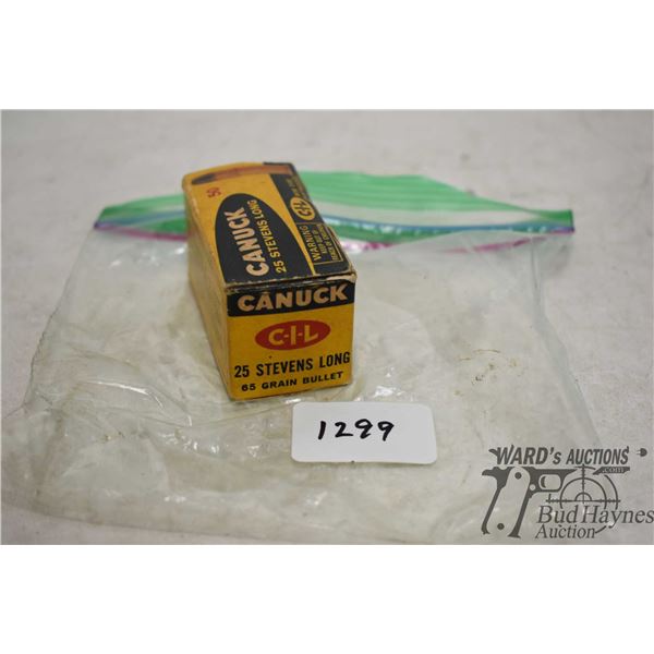 One full vintage box of 50 Canuck .25 stevens long 65 gr bullet