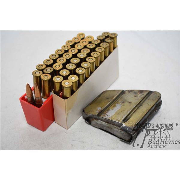 40 Rounds of .303 brit including 31 factory loads and 9 reloads plus a .303 brit mag for Enfield rif