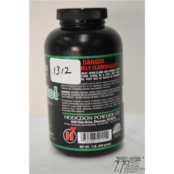 One full 1 lb container of Hodgdon CFE piston powder