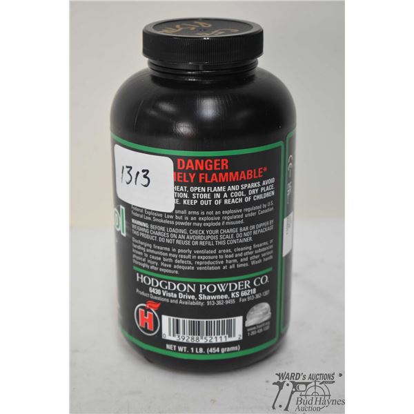 One full 1 lb container of Hodgdon CFE piston powder