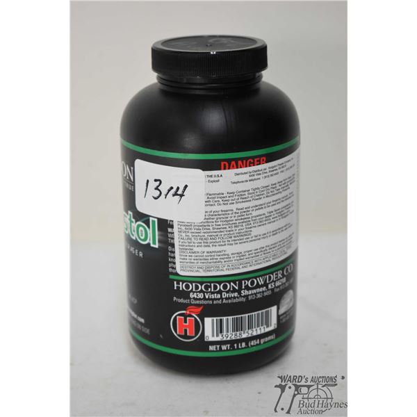 One full 1 lb container of Hodgdon CFE piston powder