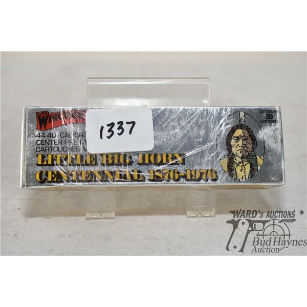 One full 20 count box Winchester Little Big Horn Centennial .44-40 200 gr SP. Box in fair condition 