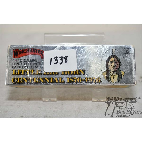 One full 20 count box Winchester Little Big Horn Centennial .44-40 200 gr SP. Box in fair condition 