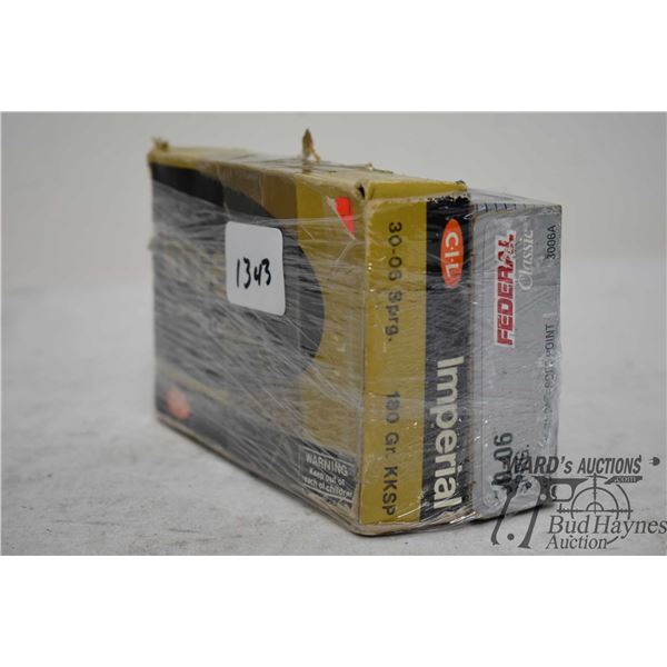 Selection of .30-06 spr ammo including full 20 count box Federal 150 gr hi-shok SP and a full 20 cou