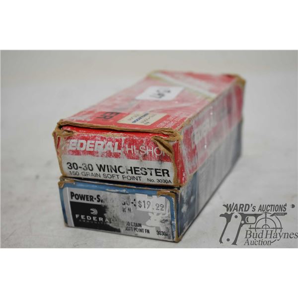 One full 20 count box Federal power shok .30-30 win 150 gr SPFN and a partial 17 count box Federal H
