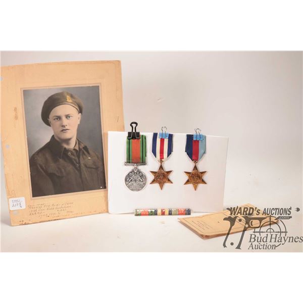 Three WWII medals including Defence medal in 800 silver with ribbon, 1939-1945 Star with ribbon and 