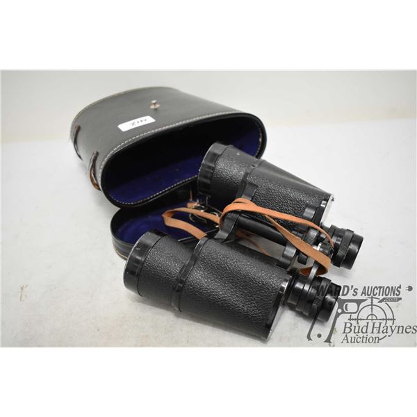 A pair of binoculars 10x50 marked H.B. w/ Tasco case