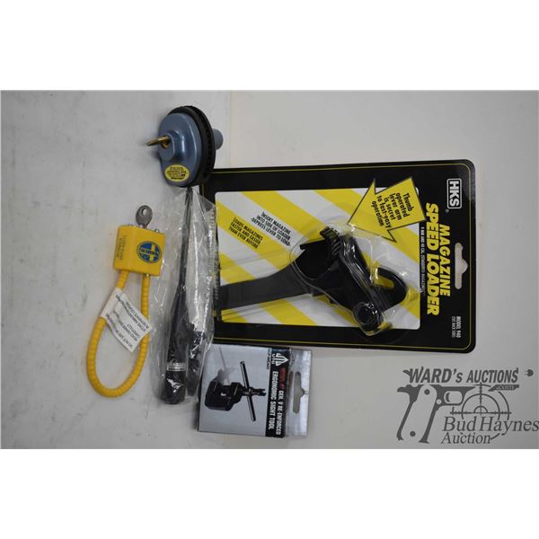 Bag w/ 22 .50 cal bore lazer model 47 ergonomic sight tool mag speed loader, trigger lock and cable 