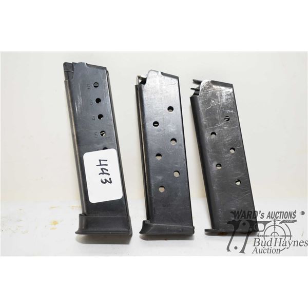 Three assorted 1911 .45 ACP mags