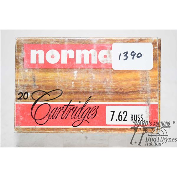 One full 20 count box Norma 7.62 Russian 180 gr soft point