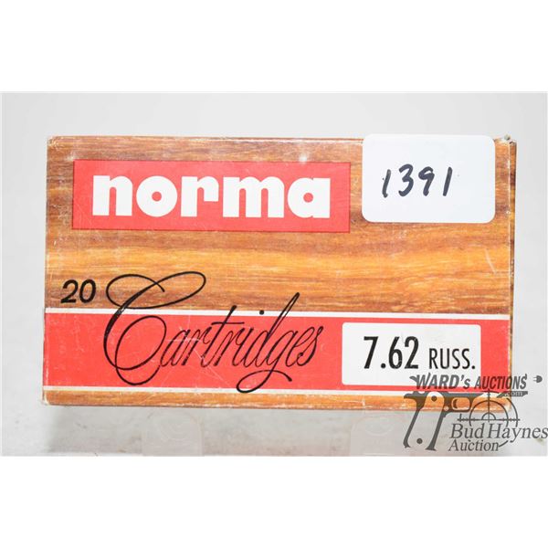 One full 20 count box Norma 7.62 Russian 180 gr soft point