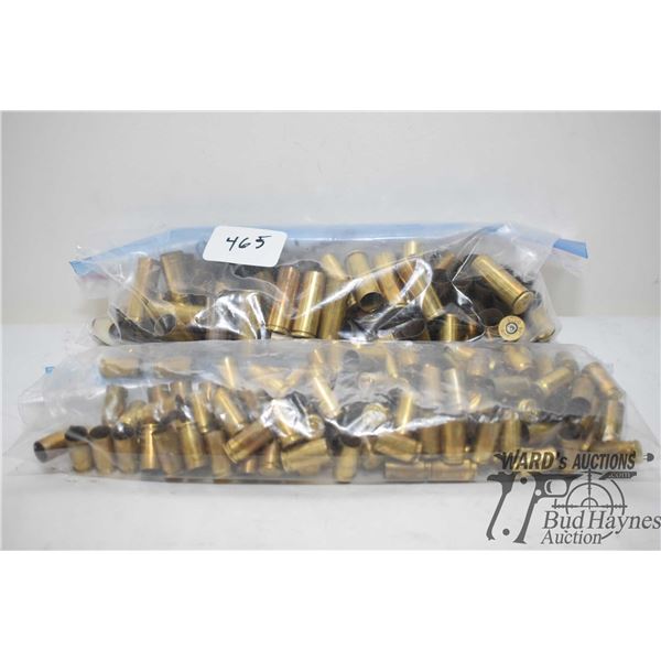 Bag w/ 115 9mm Parabellum brass and 95 colt .45 brass