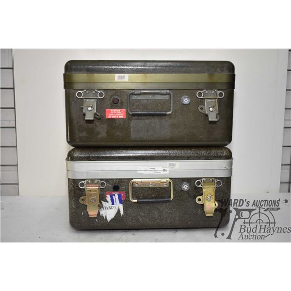 Two fiber glass storage bins (one w/ resetable foam liner). Both measuring 20" L x 16" W x 9" D