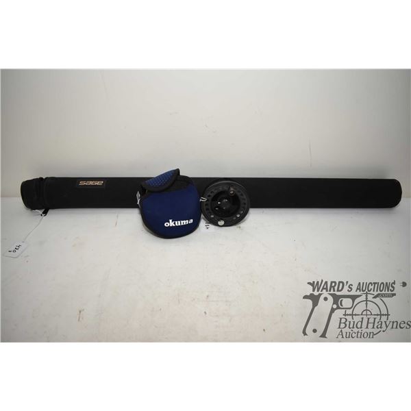 Sage LE 890-4 graphite four piece 9" fly rod with case and a Okoma Integrity I 8/9 with spare cartri