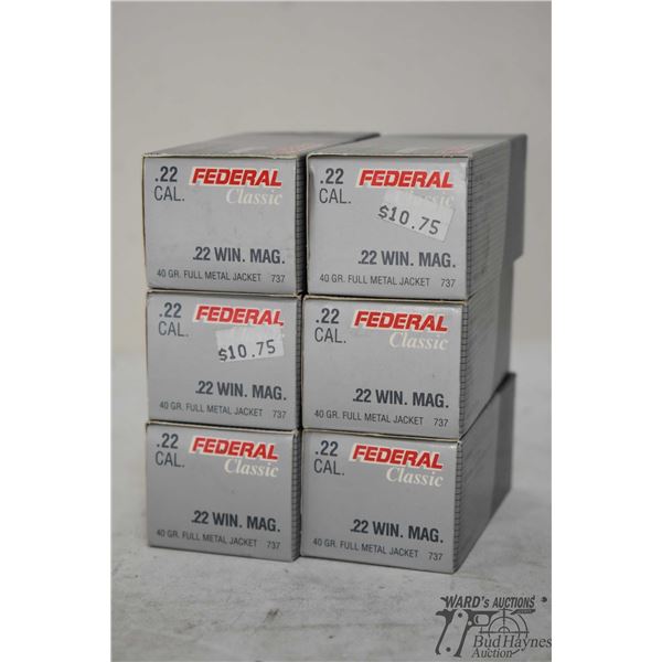 Six full 50 count packs Federal classic .22 win mag 40 gr FMJ