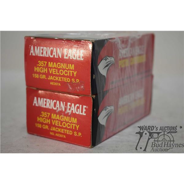 Two full 50 count boxes American Eagle .357 mag 158 gr jacketed H.P.