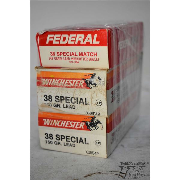 Two full 50 count boxes Winchester super x .38 spl 150 gr lead bullet and a full 50 count box .38 sp