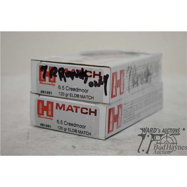 One full 20 count and one partial 7 count box Hornady 6.5 creedmoor 120 gr Eld. Match