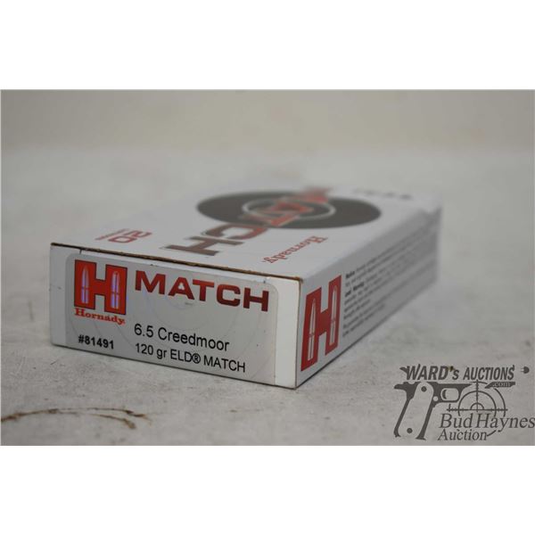 One full 20 count box Hornady match 6.5 creedmoor 120 gr Eld.